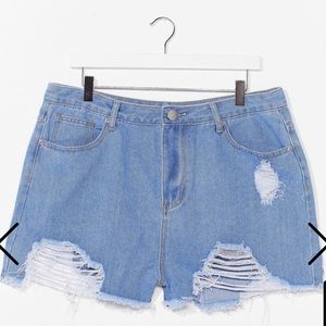 Nasty Gal Best Distressed Shorts PLUS